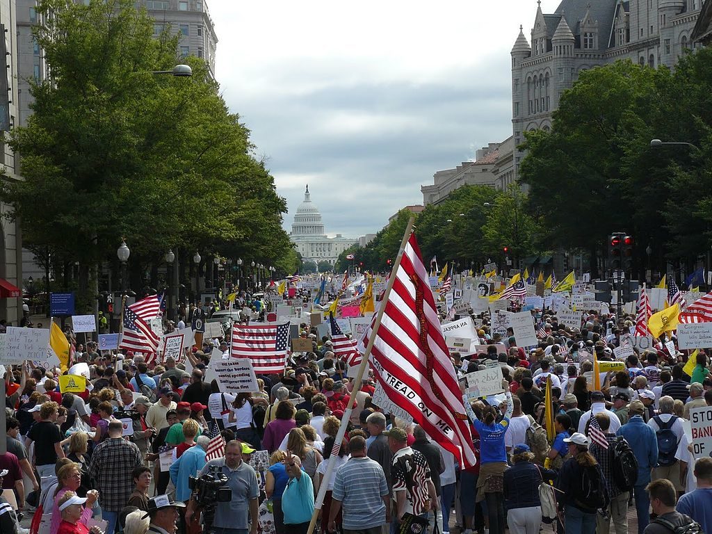 Crowd of protesters