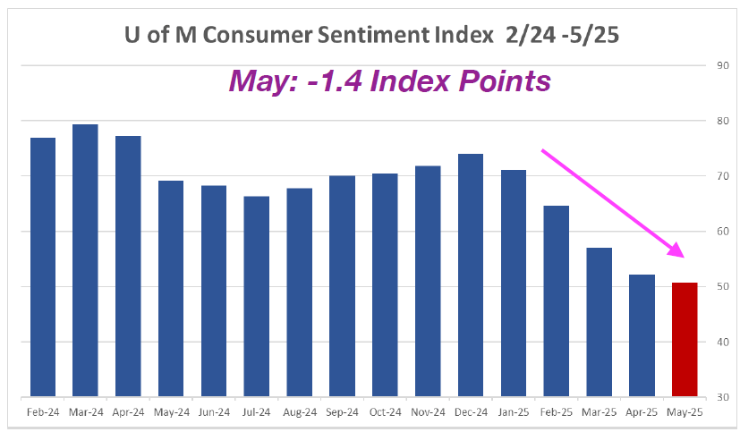 U of M Consumer Sentiment Index 2/24-5/25